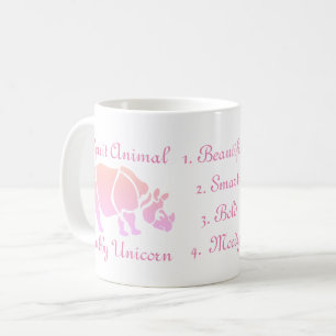 Pink Cubby Unicorn Rhino Spirit Animal Coffee Mug