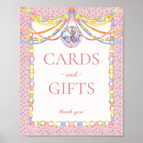 Pink Cue the Confetti Birthday Card & Gifts Sign
