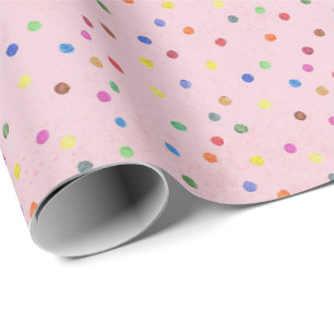 Pink Cue the Confetti Birthday Party Wrapping Paper