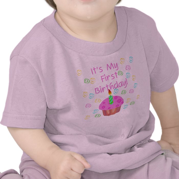 Pink Cupcake 1st Birthday T Shirts