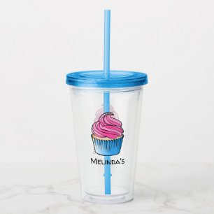 Pink Cupcake Acrylic Tumbler