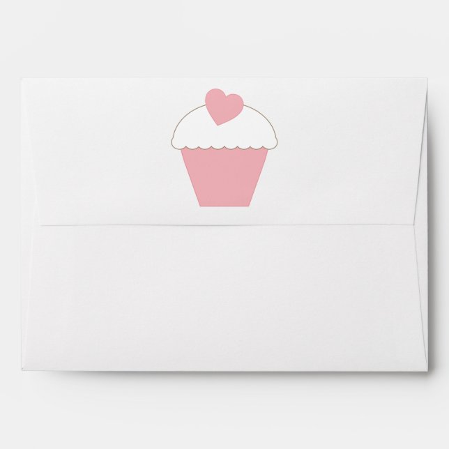 Pink Cupcake and Dots Envelope (Back (Top Flap))