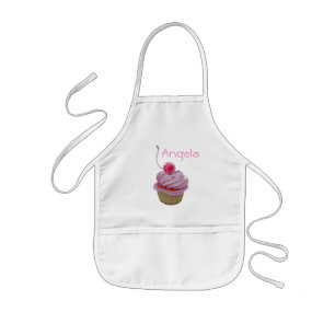 Pink Cupcake and Hearts Kids' Apron