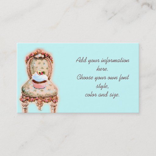 Customizable Pink Cupcake and Roses Business Profile Cards Business Cards