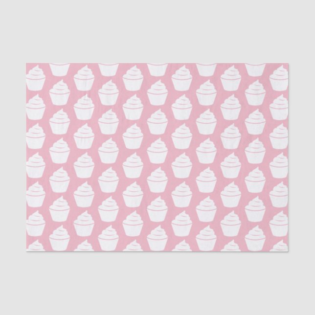 Pink cupcake baby shower gift tissue paper filler (Front)