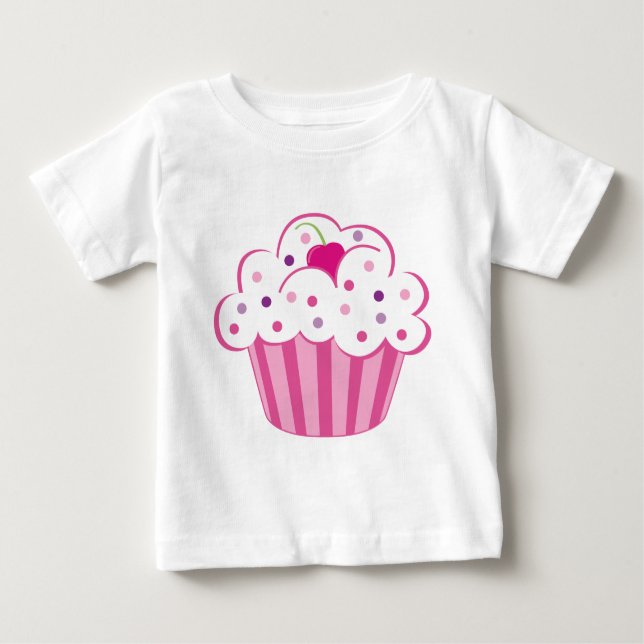 Pink Cupcake Baby T-Shirt (Front)