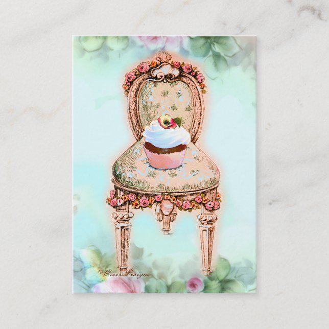 Pink Cupcake Bakery Business Profile Card (Front)