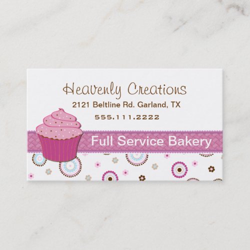 Pink Cupcake Bakery Cupcake Business Card