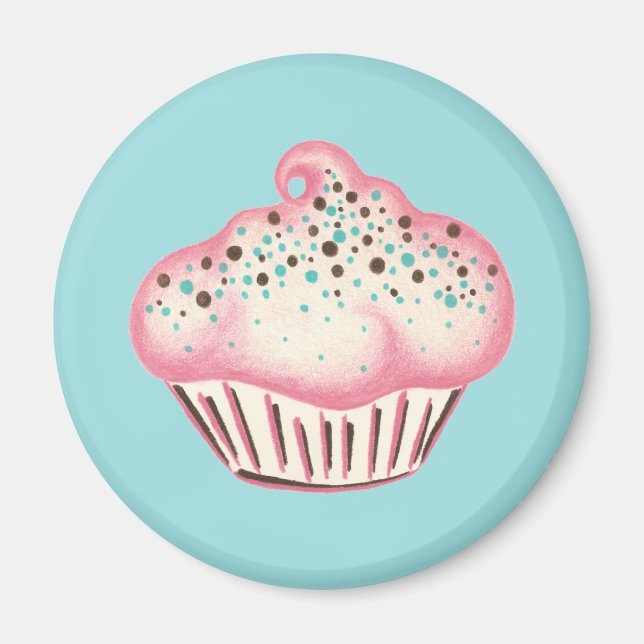 Pink Cupcake Bakery Kitchen Magnet (Front)