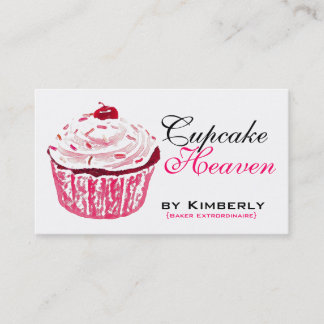 Pink Cupcake Baking Business Cards