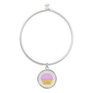 Pink Cupcake Bangle Bracelet