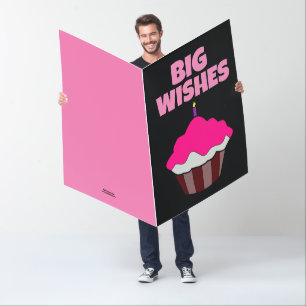 PINK CUPCAKE BIGGEST JUMBO BIRTHDAY CARD
