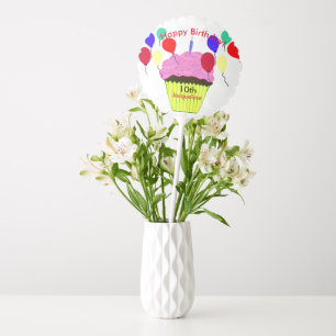 Pink Cupcake Birthday Balloons
