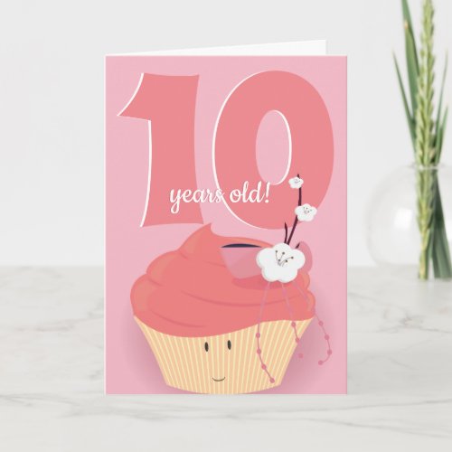 Pink Cupcake Birthday  Birthday Card