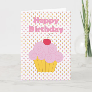 Pink Cupcake Birthday Card
