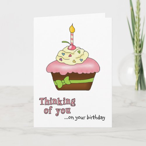 Pink Cupcake Birthday Card