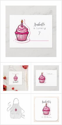 Pink Cupcake Birthday Party Supplies