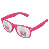 Pink Cupcake Bow Sprinkles Baby Bridal Shower Retro Sunglasses (Angled)