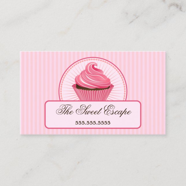 Pink Cupcake Business Card (Front)