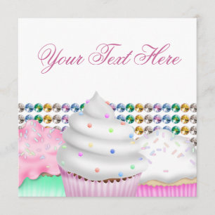 Pink Cupcake Candy Buffet Party Invitation