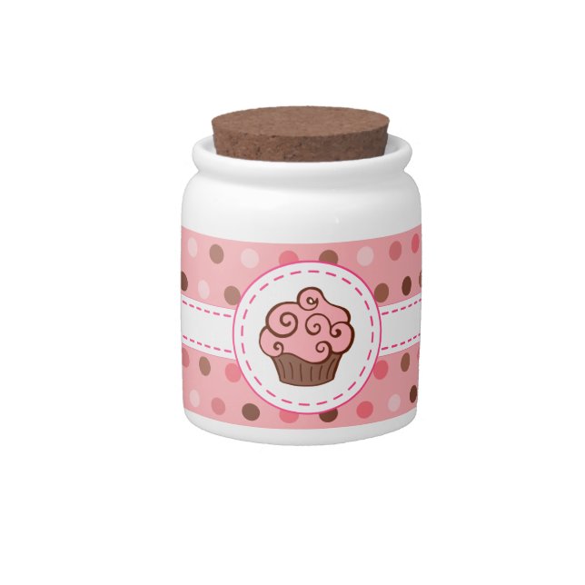 Pink Cupcake Candy Jar (Front)