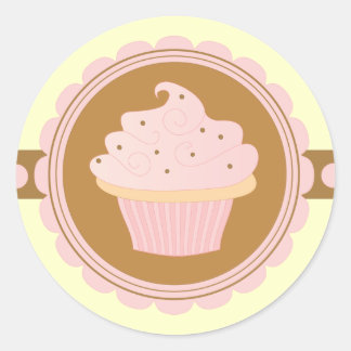Pink Cupcake Classic Round Sticker
