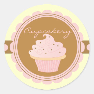 Pink Cupcake Classic Round Sticker
