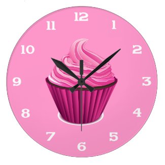Pink Cupcake Clock