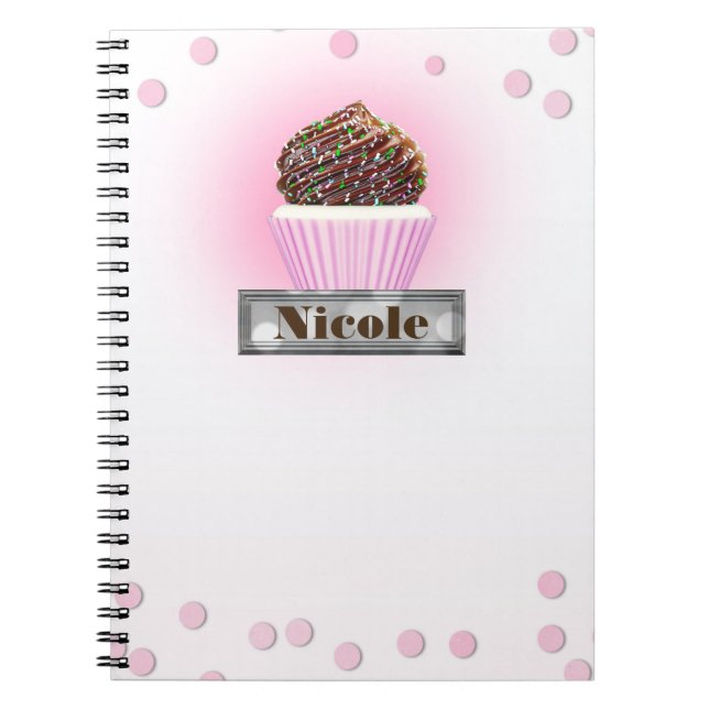 Pink Cupcake Confetti Bakery Personalized Journal (Front)