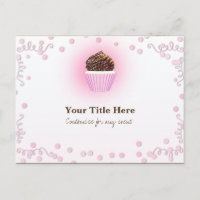 Pink Cupcake Confetti Birthday Party Event Flyer Invitation Postcard