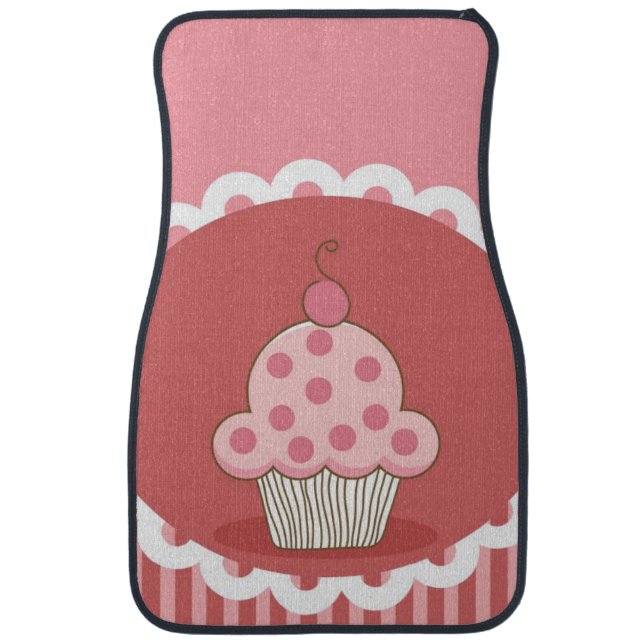 Pink Cupcake Design Car Mat (Front)