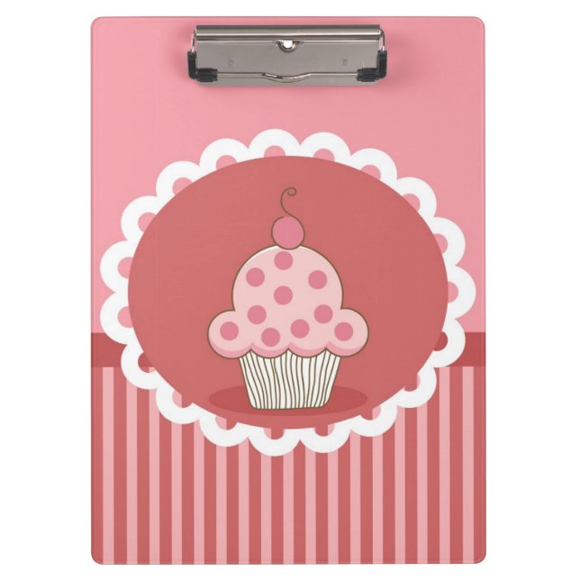 Pink Cupcake Design Clipboard (Front)