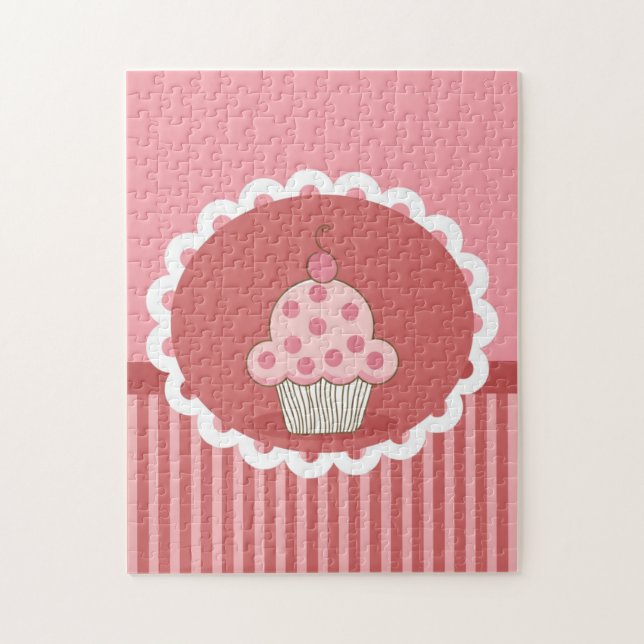Pink Cupcake Design Jigsaw Puzzle (Vertical)