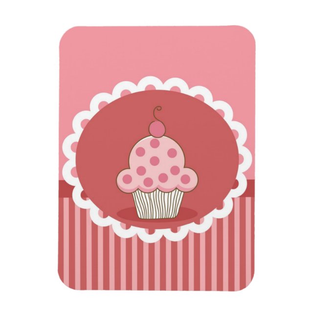 Pink Cupcake Design Magnet (Vertical)