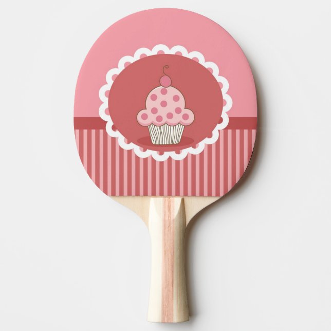 Pink Cupcake Design Ping-Pong Paddle (Front)
