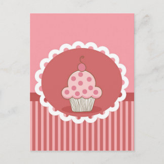 Pink Cupcake Design Postcard