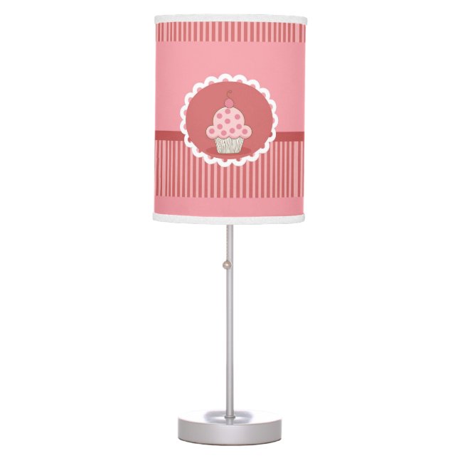 Pink Cupcake Design Table Lamp (Front)