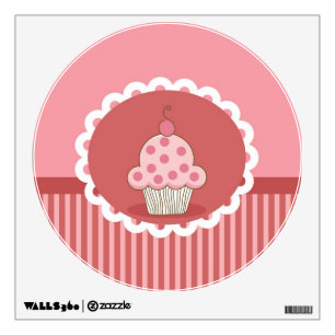 Pink Cupcake Design Wall Sticker