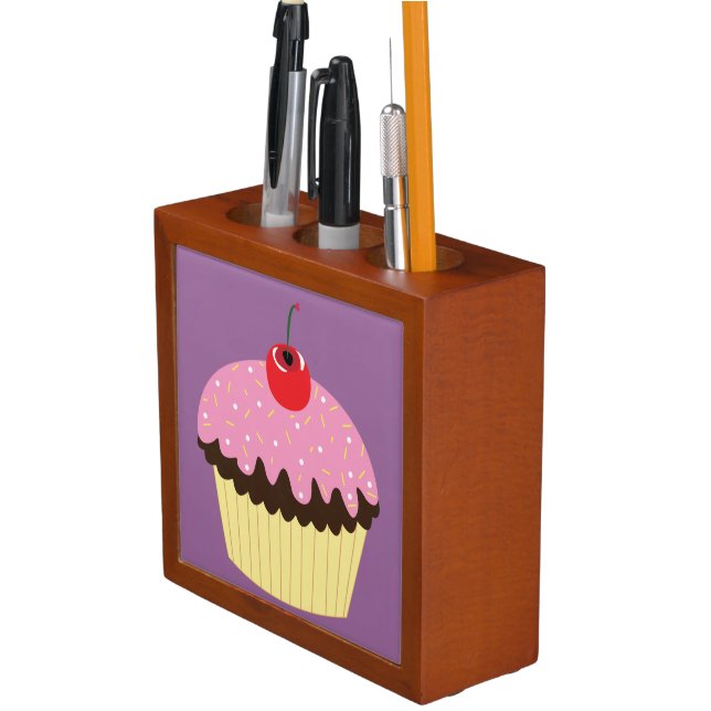 Pink Cupcake Desk Organizer (In Situ)