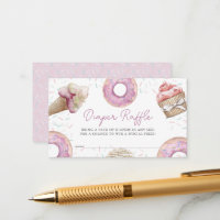 Pink Cupcake & Donut Baby Diaper Raffle Ticket