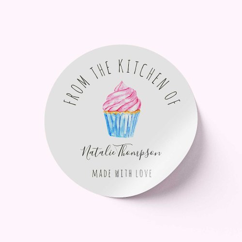 Pink Cupcake From the Kitchen of Baking Homemade Classic Round Sticker