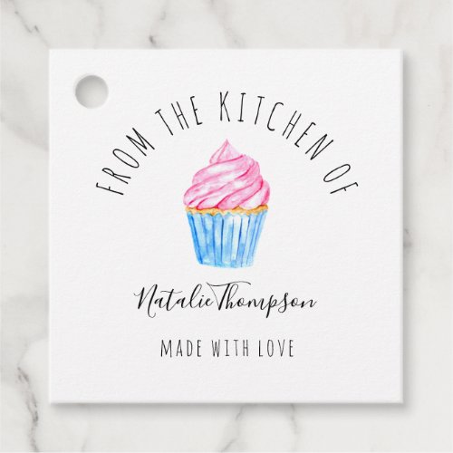 Pink Cupcake From the Kitchen of Baking Homemade Favor Tags
