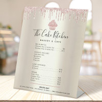 Pink Cupcake Glitter Drips Gold Menu Price List