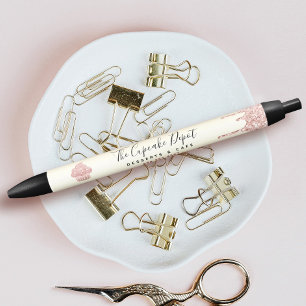 Pink Cupcake Glitter Drips Pastry Chef Bakery Gold Pen