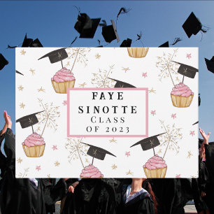 Pink Cupcake Graduation Personalized Class Of Note Card