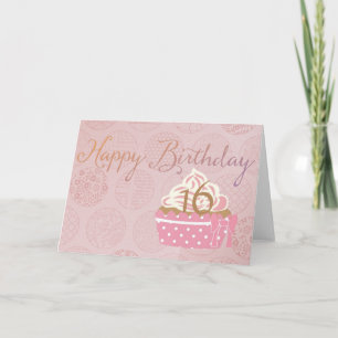 Pink Cupcake Happy Birthday Card