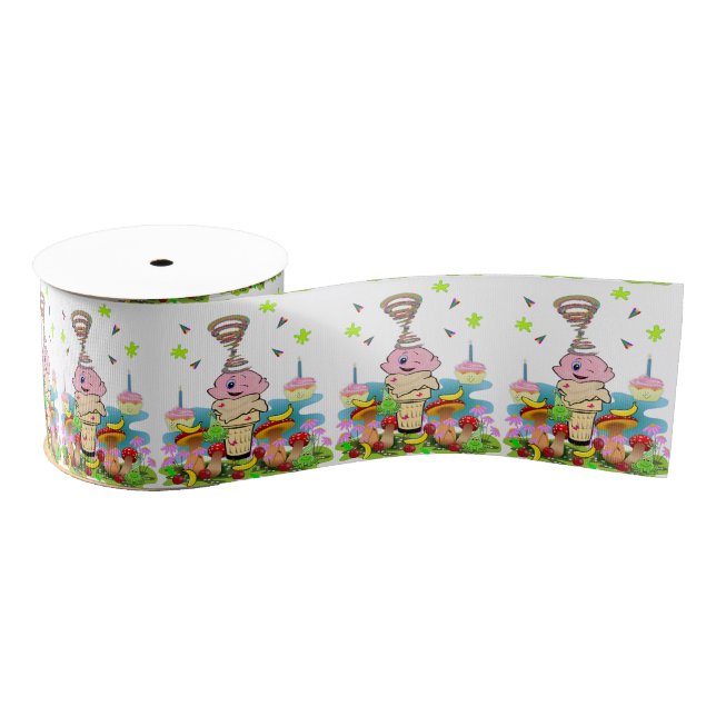 Pink Cupcake Happy Birthday Ribbon (Spool)