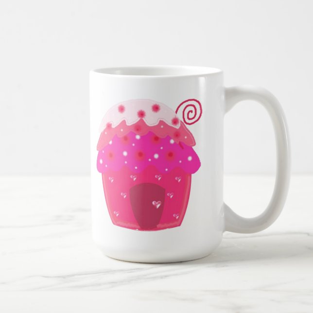 Pink Cupcake House Coffee Mug (Right)