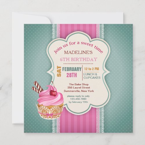 Pink Cupcake Invitation