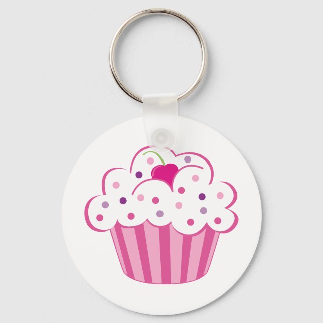 Pink Cupcake Keychain (Front)